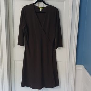 Elegant Brown Wrap Dress